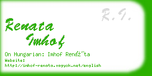 renata imhof business card